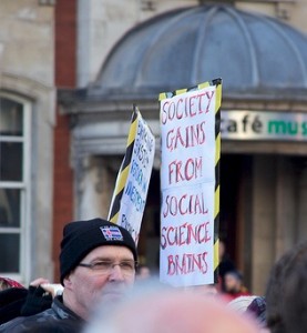 social_science_sign Protest sign from UK higher education cuts